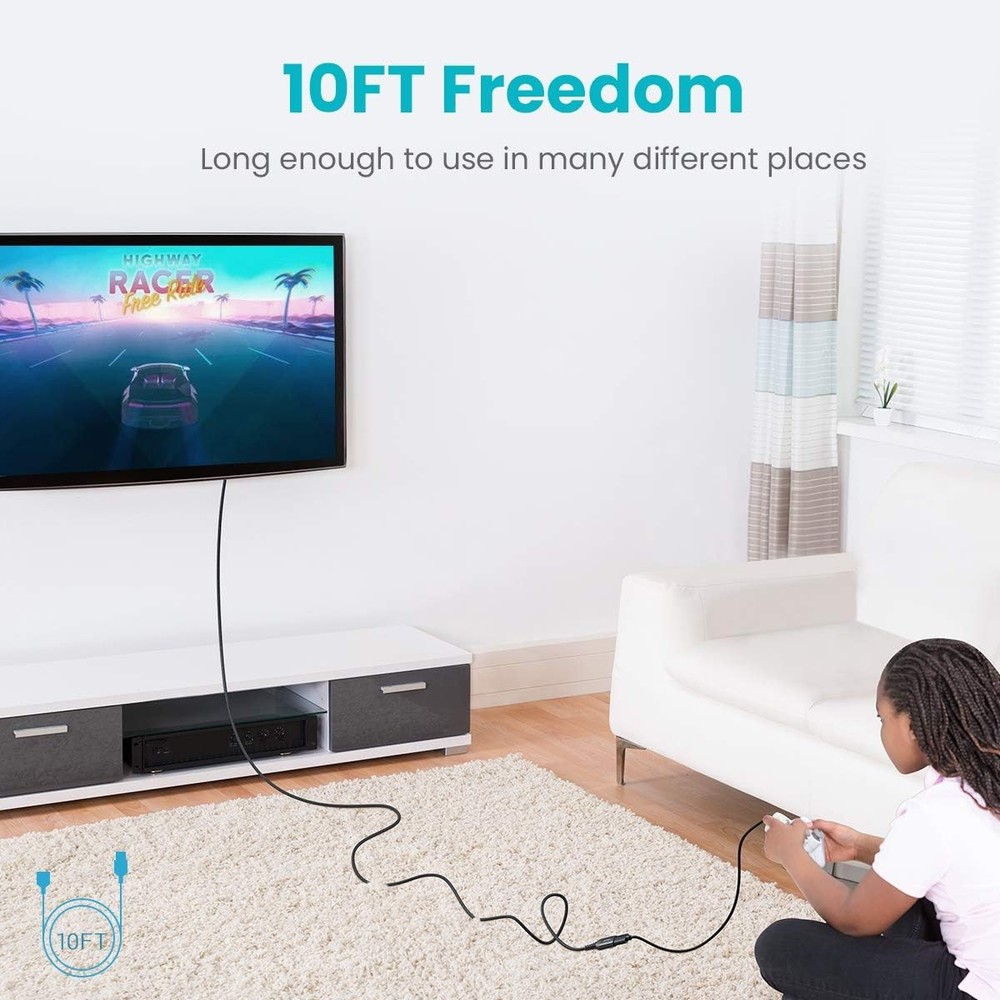AINOPE USB Extension Cable,USB Extender,USB 3.0 Cable, 10FT, Black