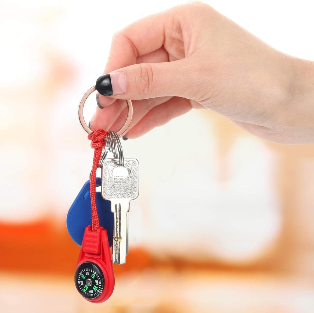 9 Pack Mini Survival Compass Bundle| Multicolor Liquid Filled | Hiking & Camping