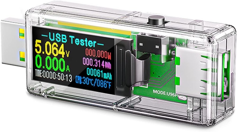 USB 3.0 Tester, Eversame IPS Color Display Digital Multimeter Voltmeter Clear