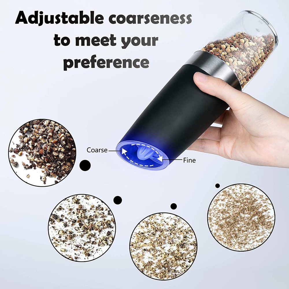 Gravity Electric Salt /Pepper Grinder Automatic Pepper Grinder LED Light