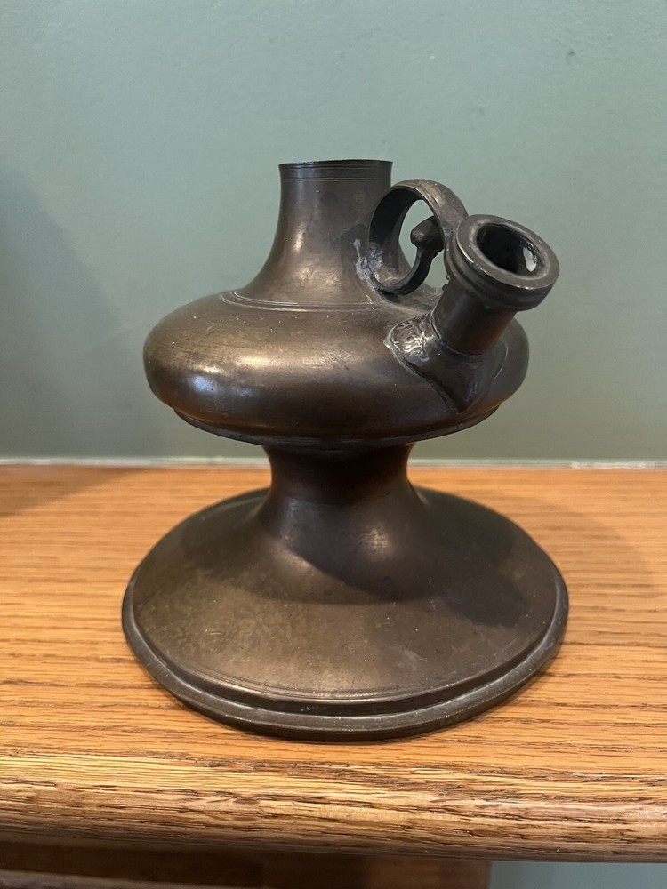 Antique Brass Hookah Base Pot Signed on the Bottom