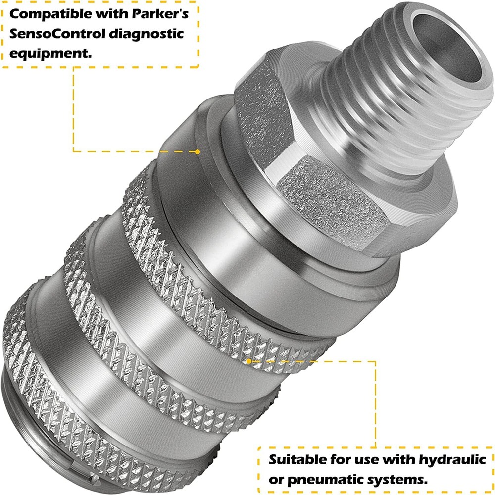 PD243 Test Port and Diagnostic Equipment Quick Coupler with Male Pipe Thread