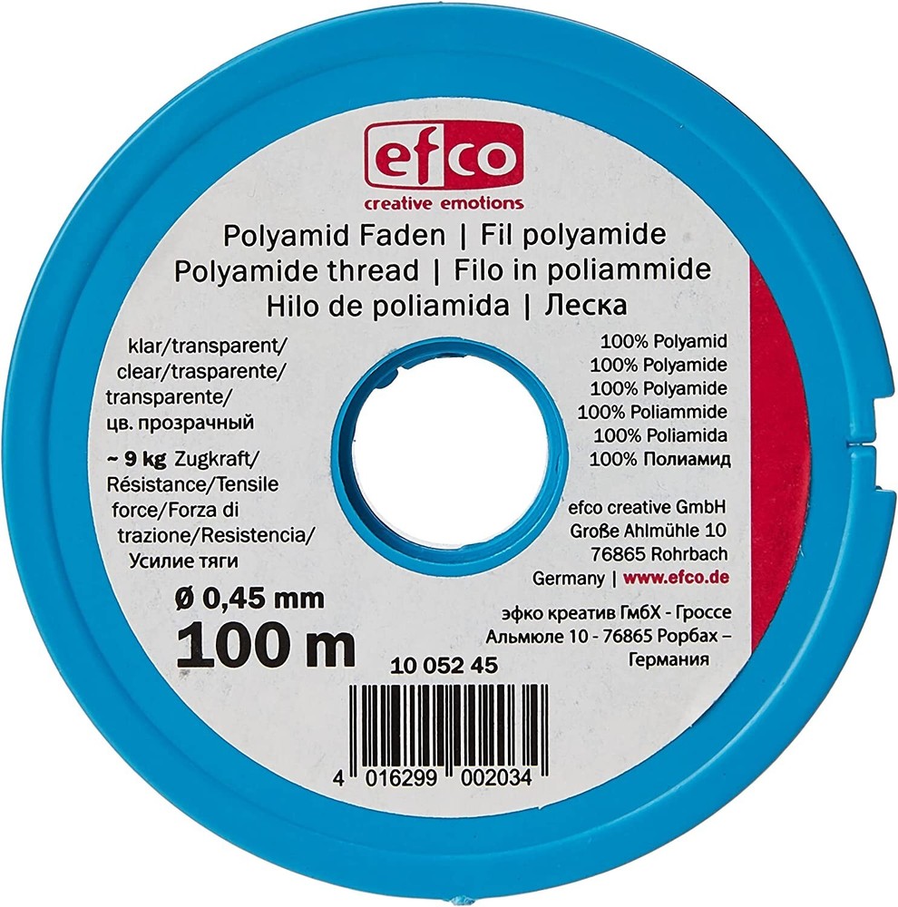 Efco Polyamide thread tensile force approx. 9kg ø 0,45mm 100m clear - x4