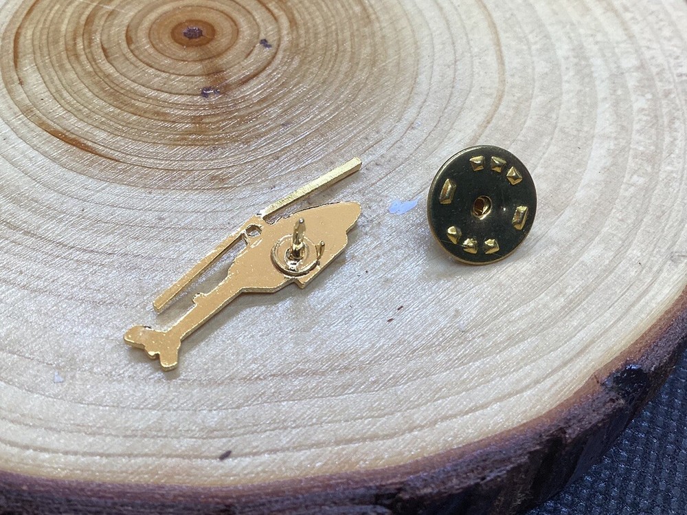 Gold Toned Helicopter Lapel Hat Pin