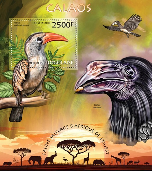 2013 TOGO  MNH. HORNBILLS   |  Y&T Code: 647  |  Michel Code: 4805 / Bl.779