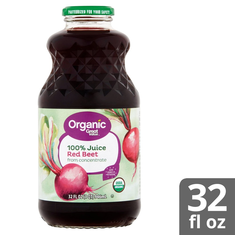 Great Value Organic 100% Beet Juice, 32 Fl Oz