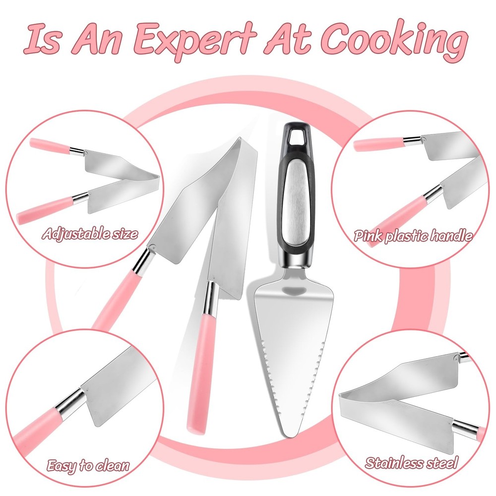 2 Pcs Cake Slicer Cutter and Multi Function Cake Server Stainless Steel Set f...