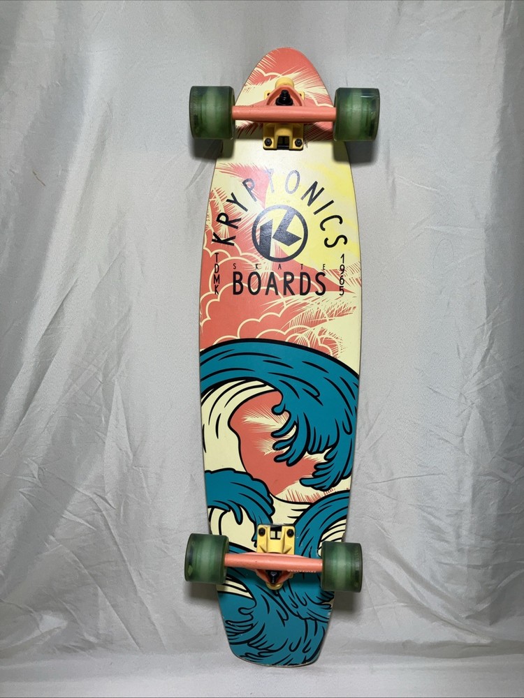 Kryptonics 36" Longboard Skateboard Blue Wave Sunset