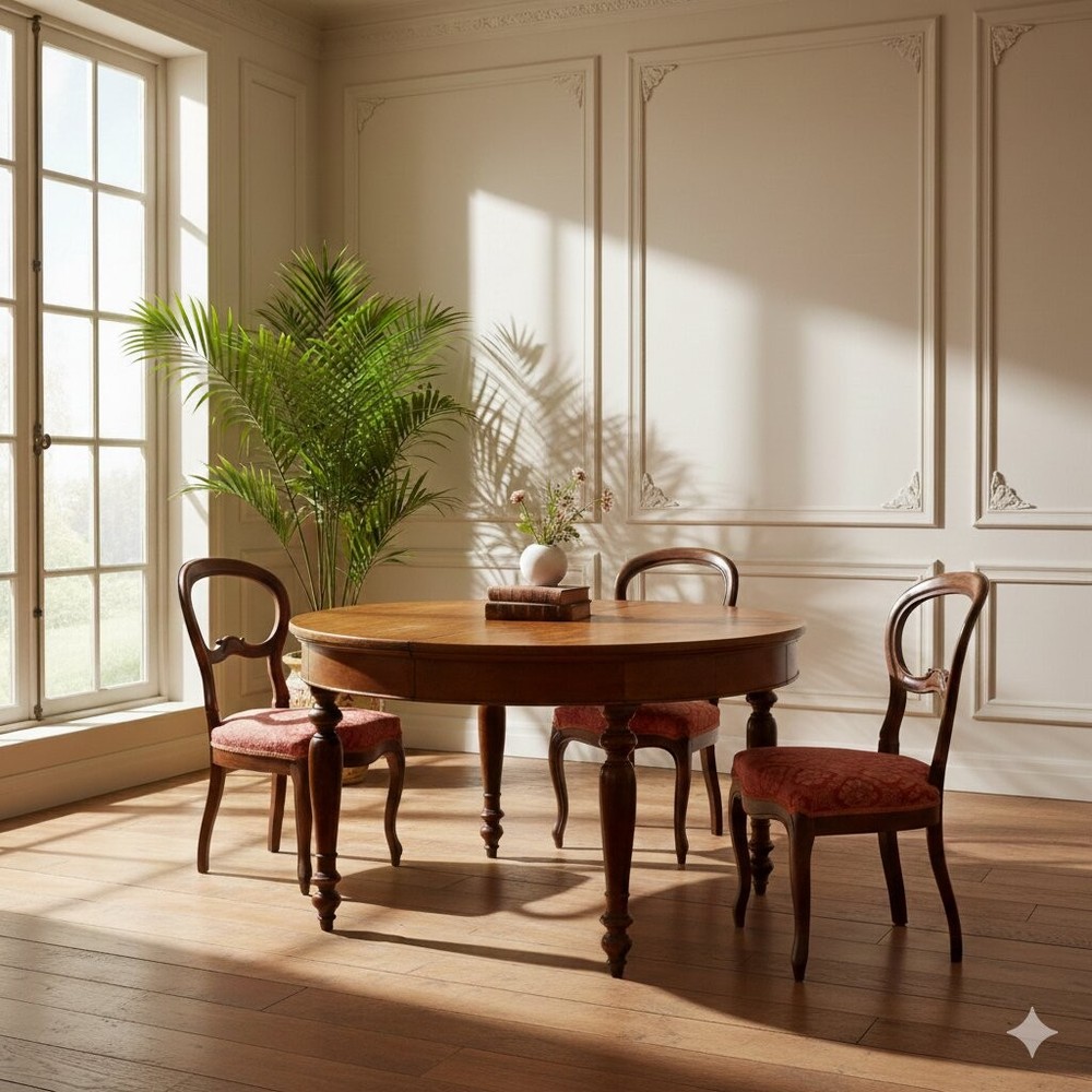 Antique Extendable Table Walnut Without Extensions '800