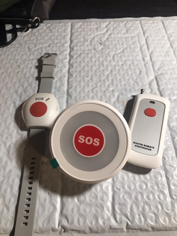 Wireless SOS Pager Alert System with 2 Call Buttons and LED Receiver