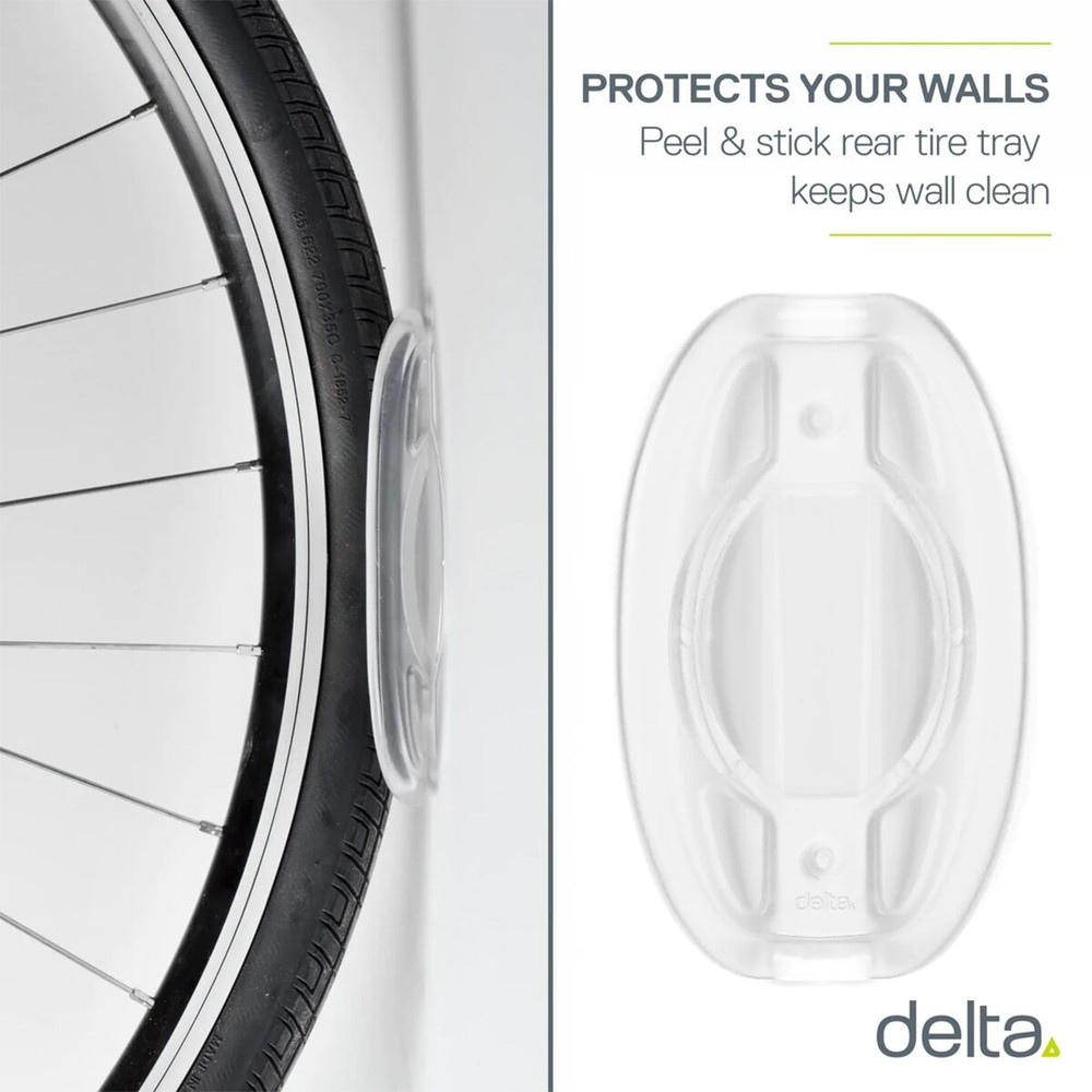 Delta Single Bike Wall Mount Rack + Tire Tray