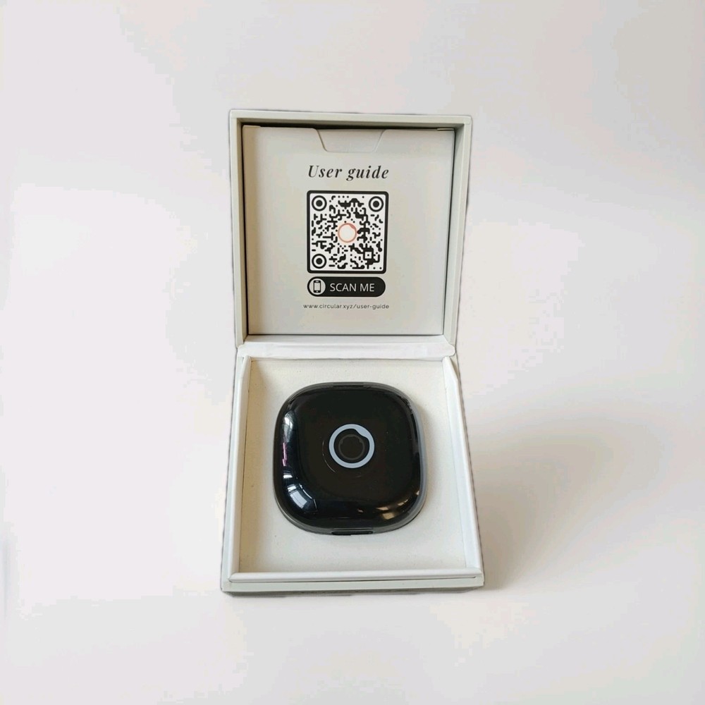 Circular Ring 2 Smart Ring (Size 6) in Obdisian Black