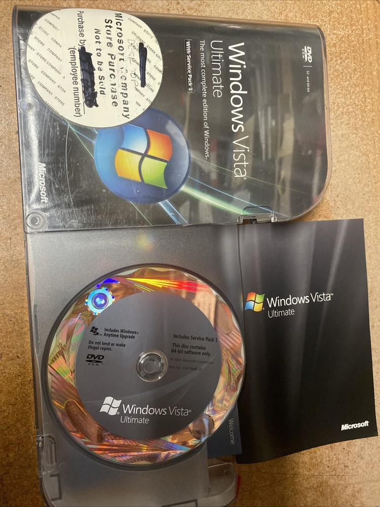 Microsoft Windows Vista Ultimate 32/64 Bit Service Pack 1 Full Retail