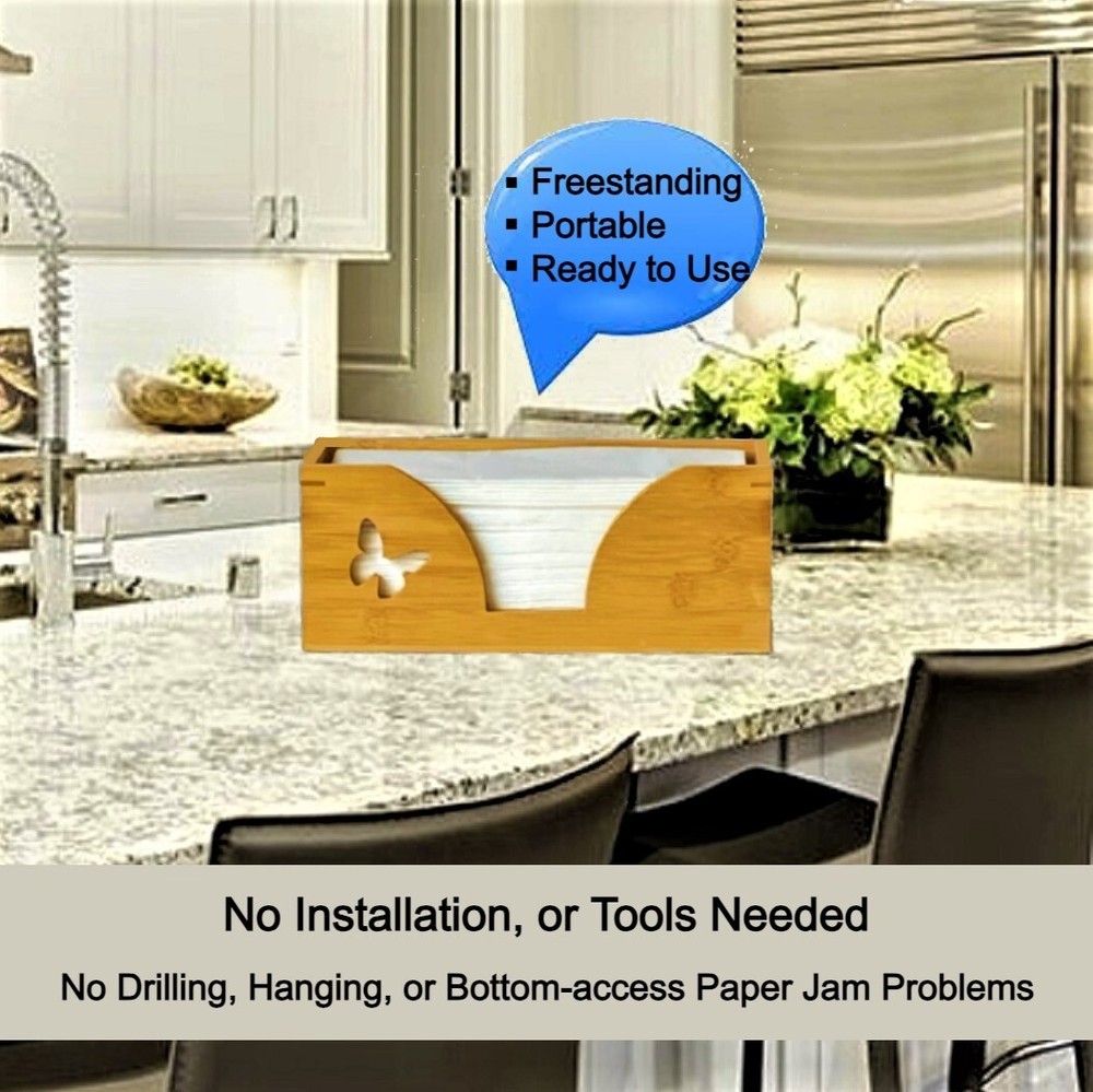 C-fold Paper Towel Holder in Natural Bamboo