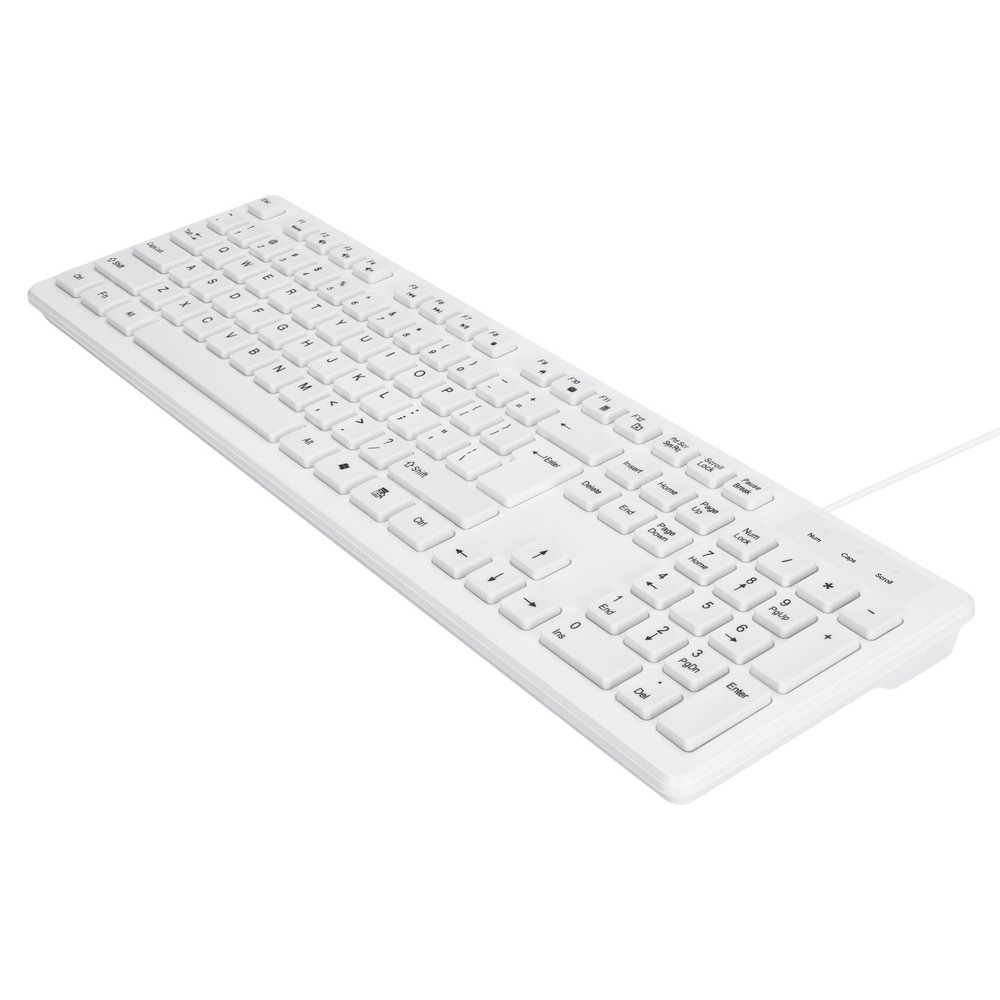 MCSaite Wired White USB 104 Keys Computer Keyboard Stands Waterproof US Layout