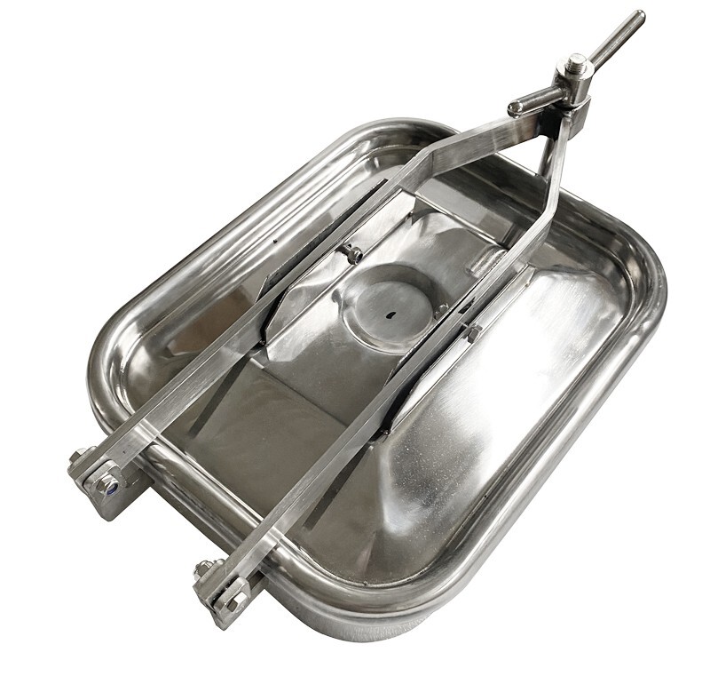 Sanitary Pressure Rectangular Manhole SS304 Manway Cover Tank Drink US Tool