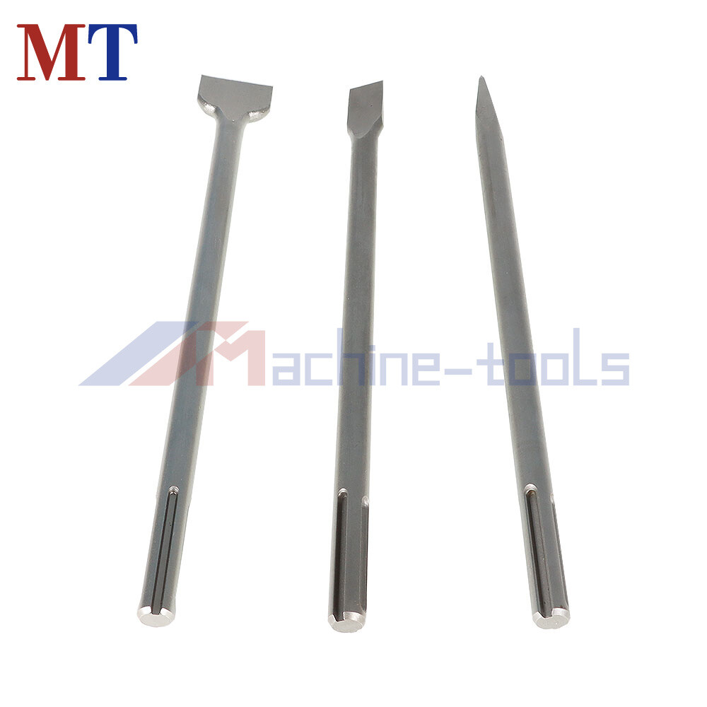 3 Pack 16" SDS Max Bits Set Long-Point Chisel, Scaling Chisel Flat Chisel