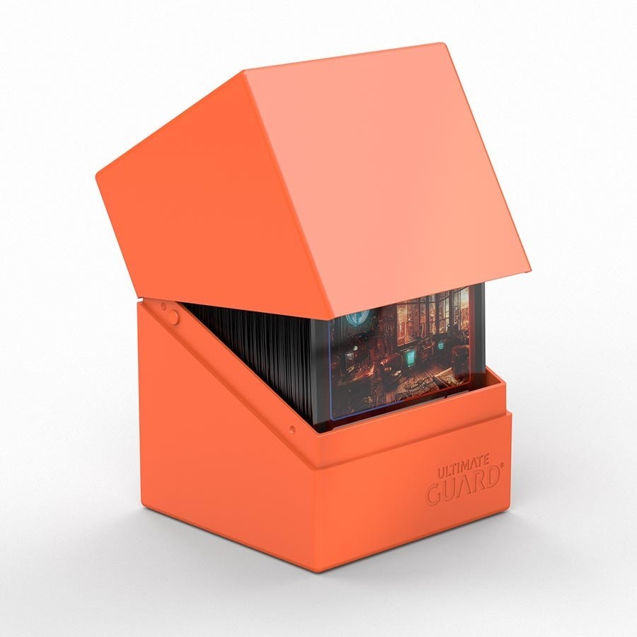 1 Ultimate Guard Solid Neon Orange Boulder 100+ Deck Box