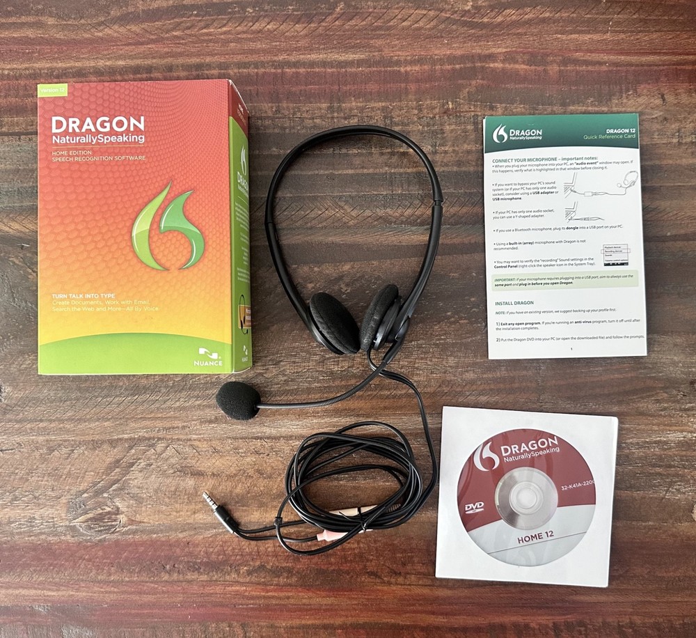 Naturally Speaking 12 Home Edition Speech Recognition Software. New, open box.