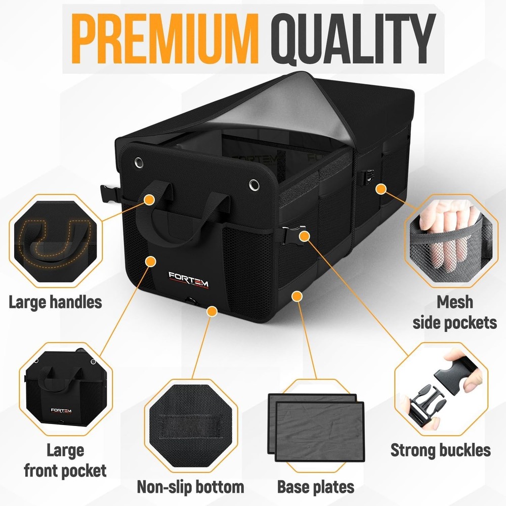 50L Trunk Organizer for SUVs - Multi-Compartment Car Storage Solution