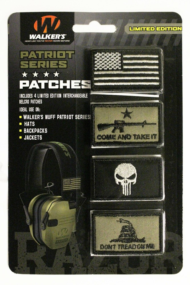 WALKER'S Patriot Muffs/4 Assorted GWP-PATKIT2 Patch Kit Come & Take it Version
