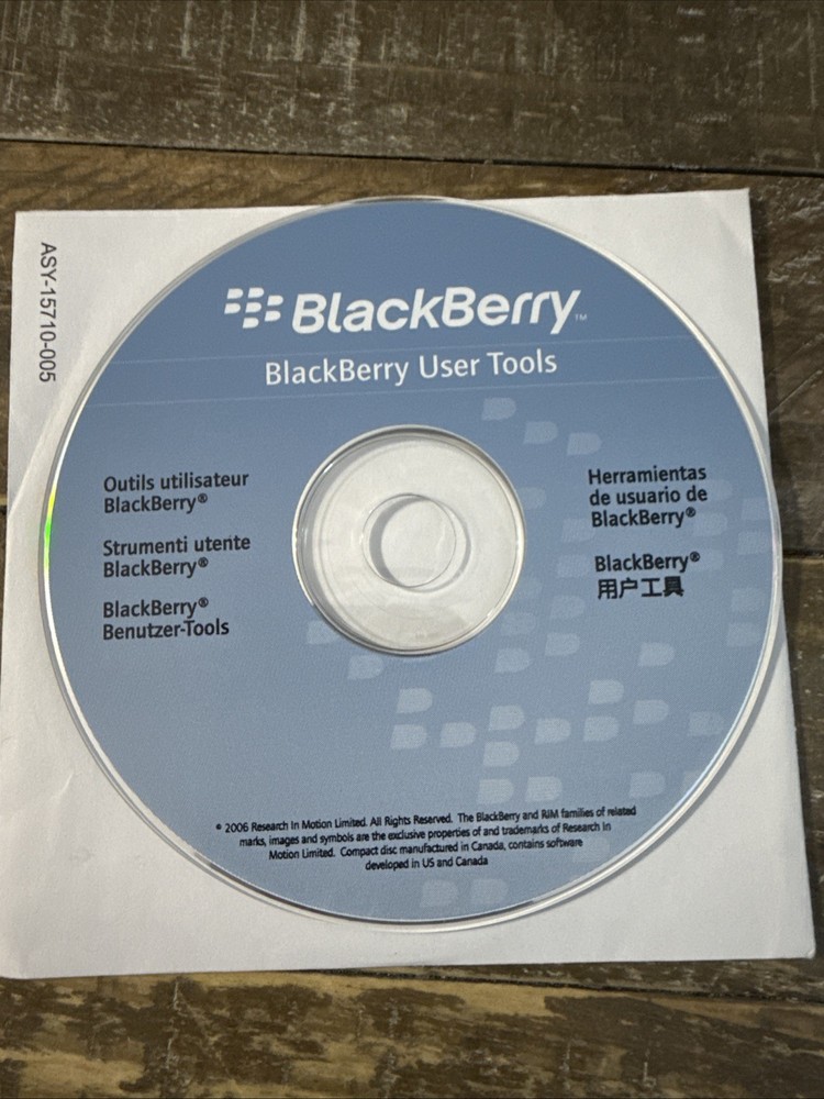 Blackberry User Tools Software PC Cd Rom