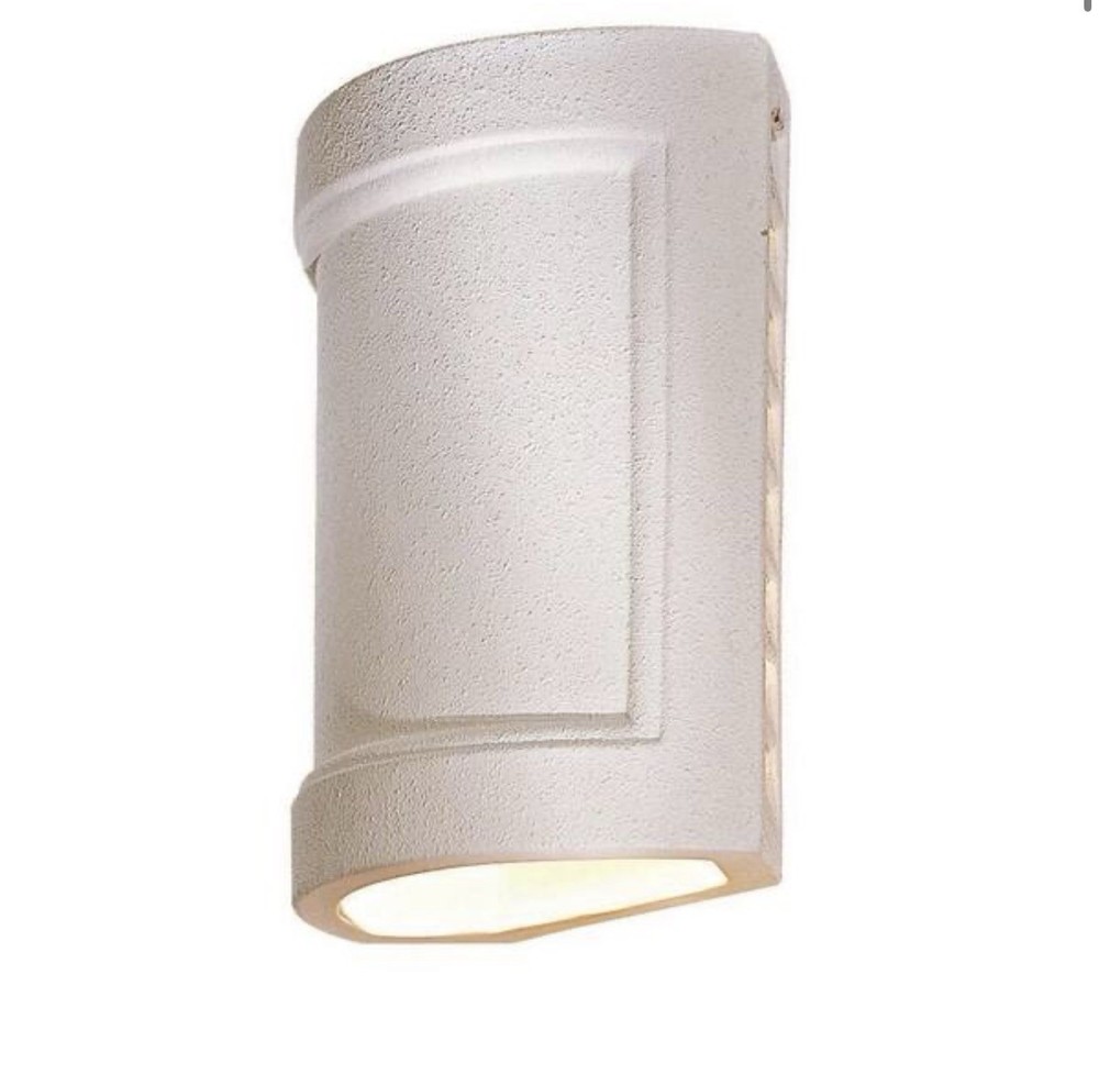 Good Lumens 29838 White Ceramic Outdoor Wall Mount Pocket Lantern