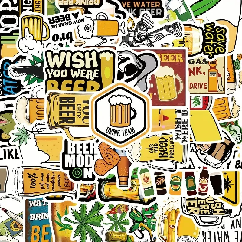 Assorted Beer Sticker Pack - 20 Pcs - Decals for Laptops Phones