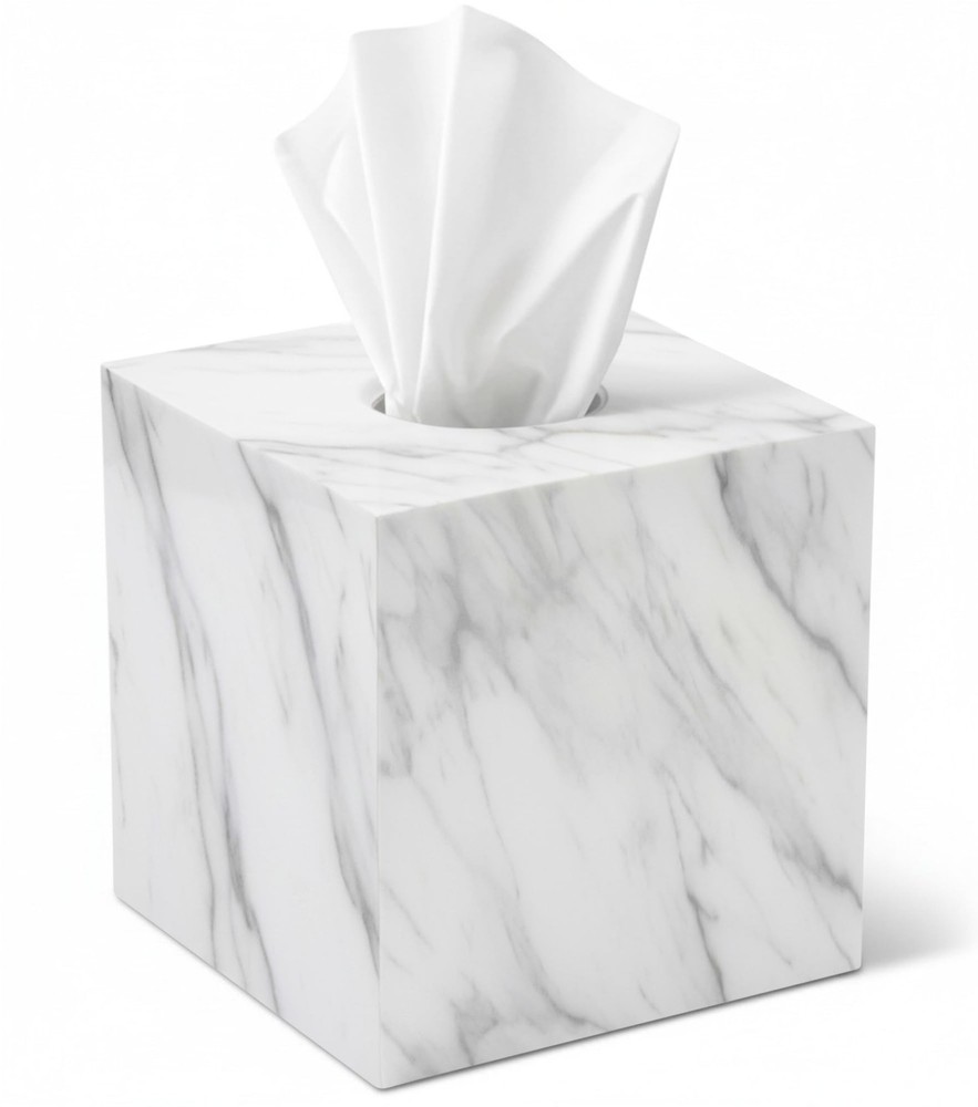 Tissue Box Cover Holder Square Marble Square,