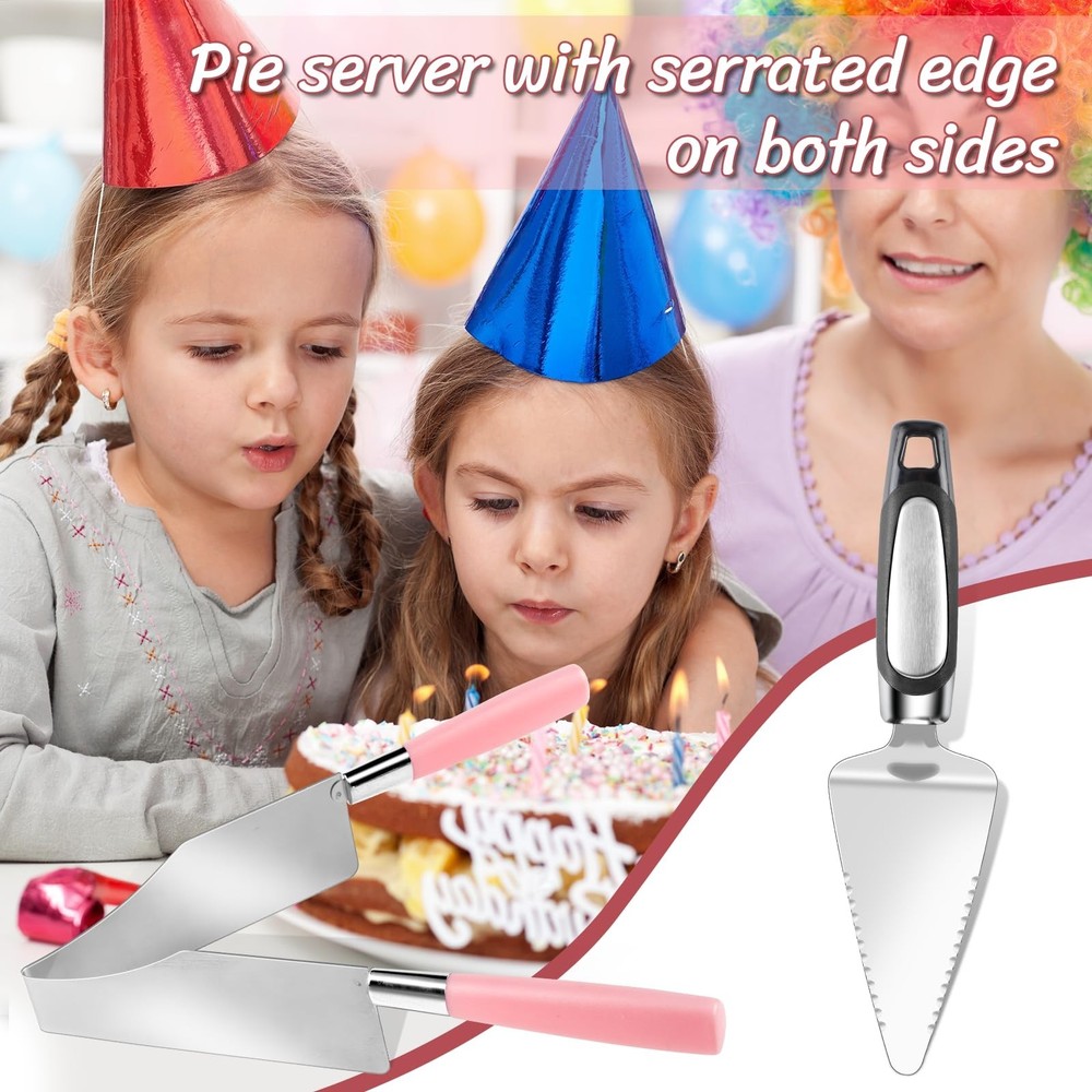 2 Pcs Cake Slicer Cutter and Multi Function Cake Server Stainless Steel Set f...