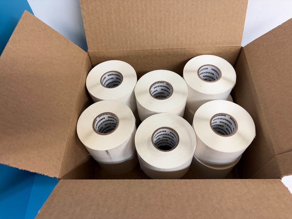 12 ROLLS BIZERBA THERMAL LABEL PRINTER PAPER 70mm x 147ft, 40mm CORE, White