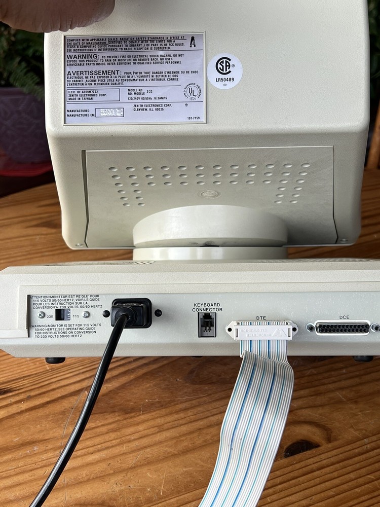 Zenith Data Systems Z-22, Made In 1984, 120/240 V