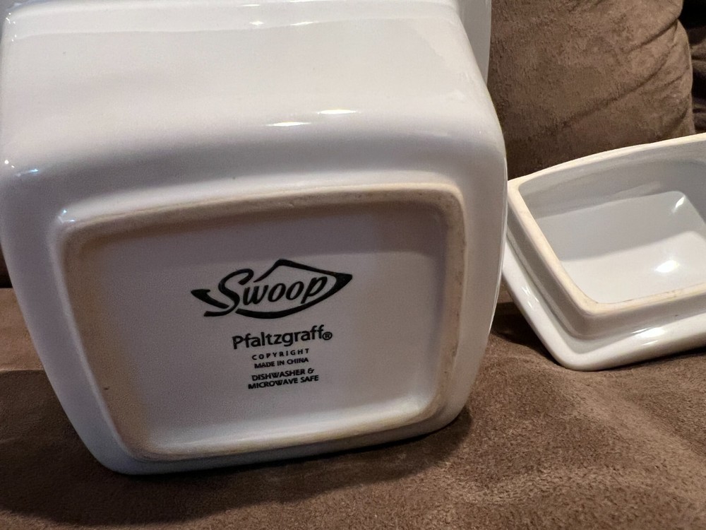 Pfaltzgraff White Cup Mug Swoop Pattern 4 1/4" 6 available