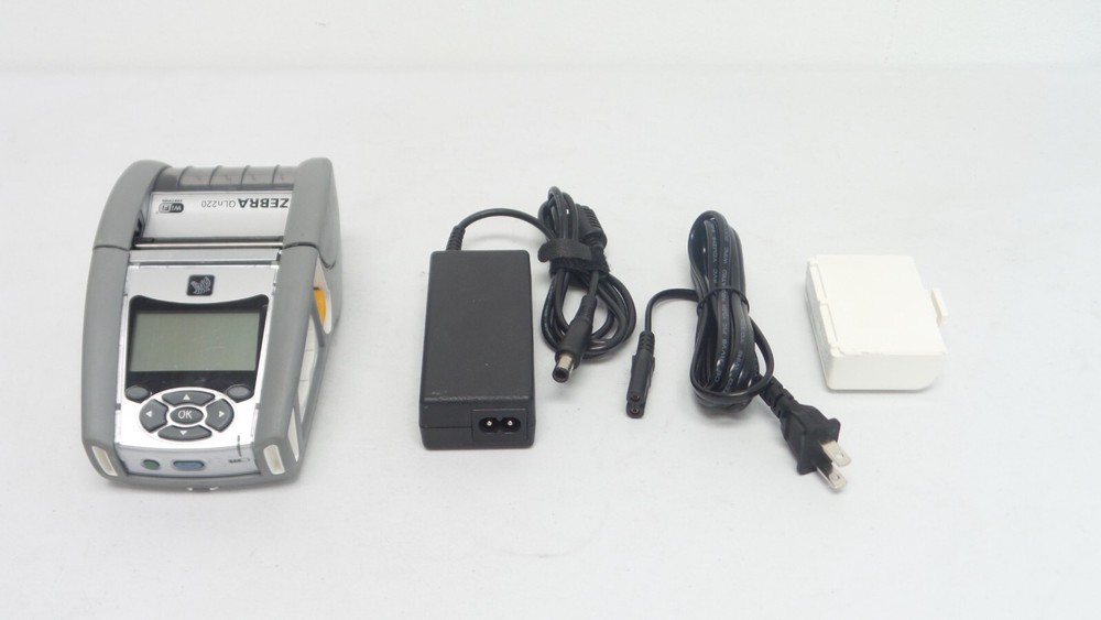 Zebra QLn220 Barcode Label Printer, WiFi, Bluetooth w/ Battery & Charger