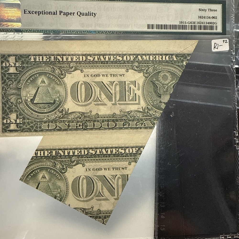 1988A $1 Federal Reserve Note PMG 63EPQ - Chicago - Fold Over Error Note