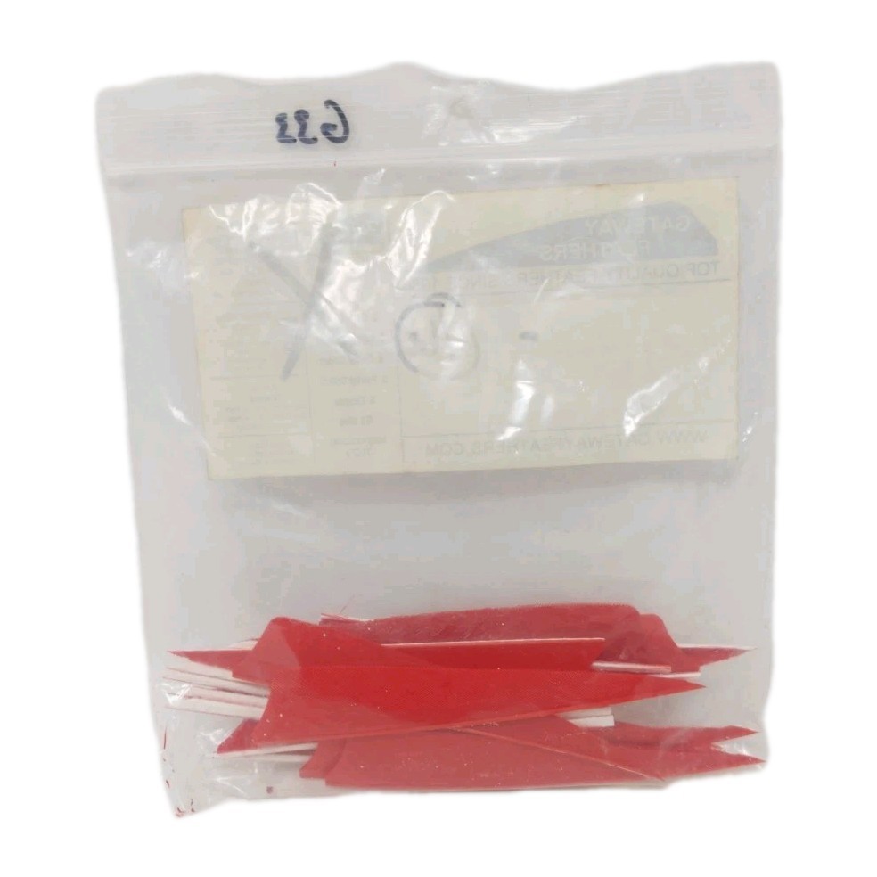 16 Count Gateway Archery Arrow Feathers 4" Right Wing: Shield Rose Red