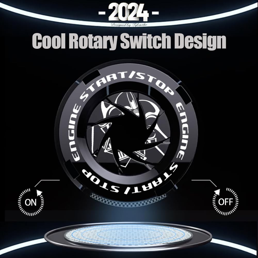 Rotary Push Start Button Cover, Darth Vader Car Accessories Engine Start Stop...