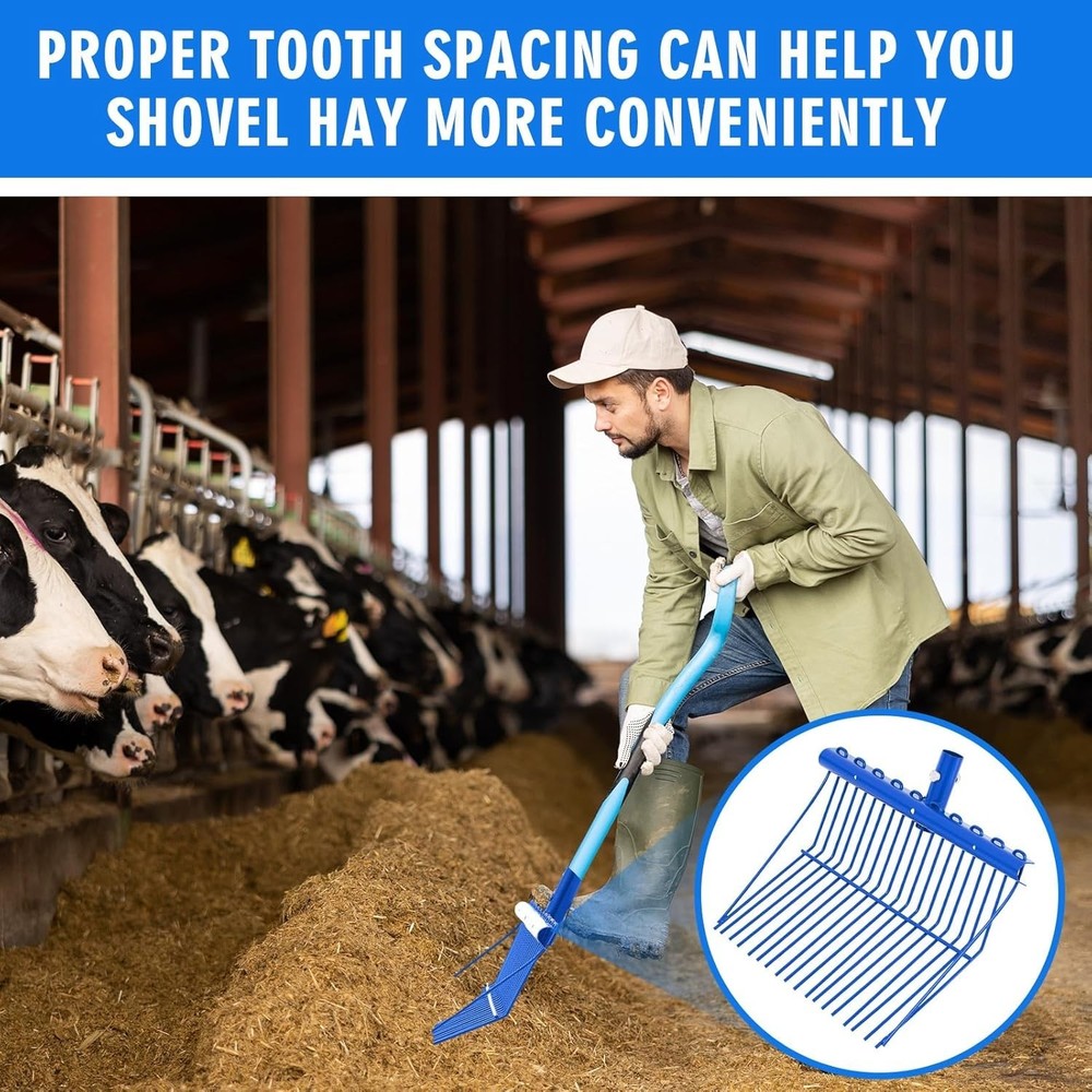 2 Pack Manure Fork Replacement Head Metal Pitchfork Horse Manure Rake Garden Pit