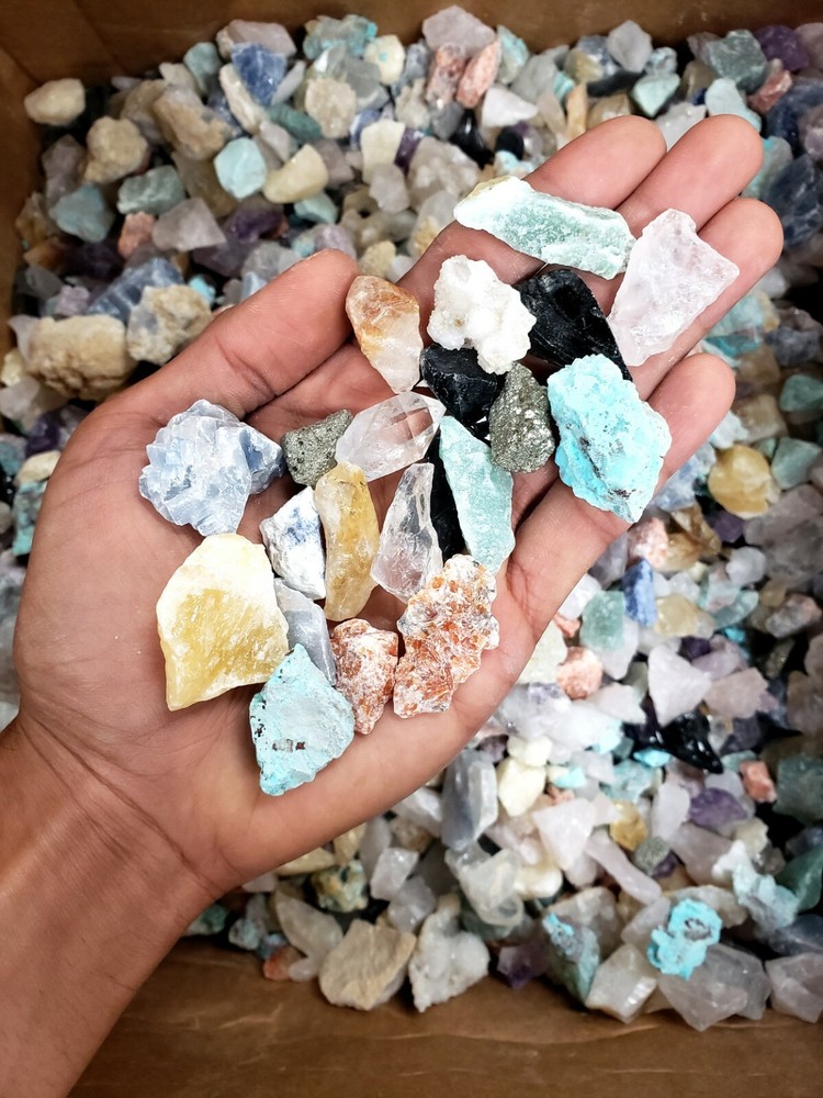 Raw Crystal Small Chips - Assorted Crystals Bulk - Rough Rocks Collection