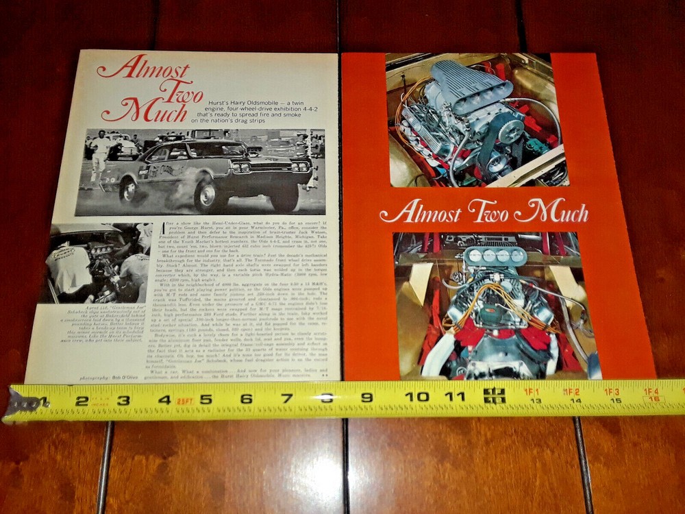 HURST HAIRY OLDSMOBILE ORIGINAL 1966 ARTICLE