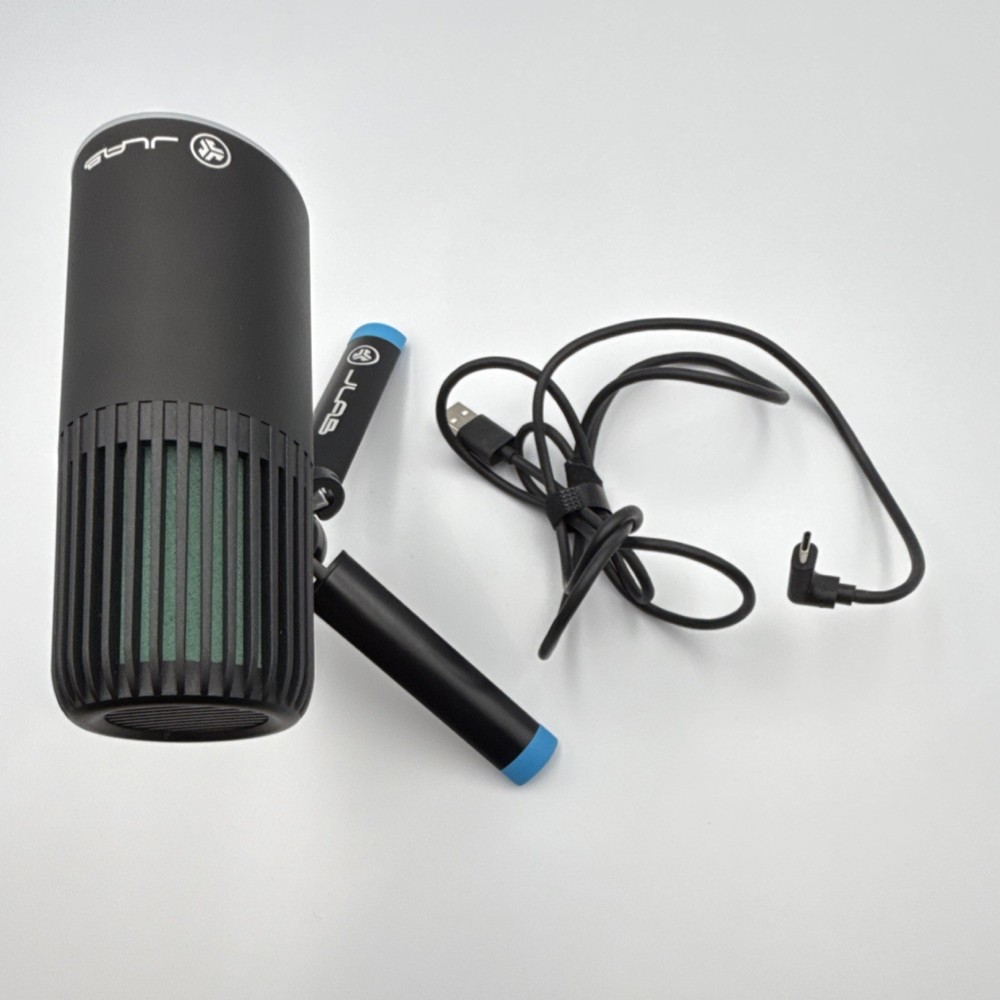 JLab USB Freestanding Microphone Black/Blue with Adjustable Stand/Mount, USB