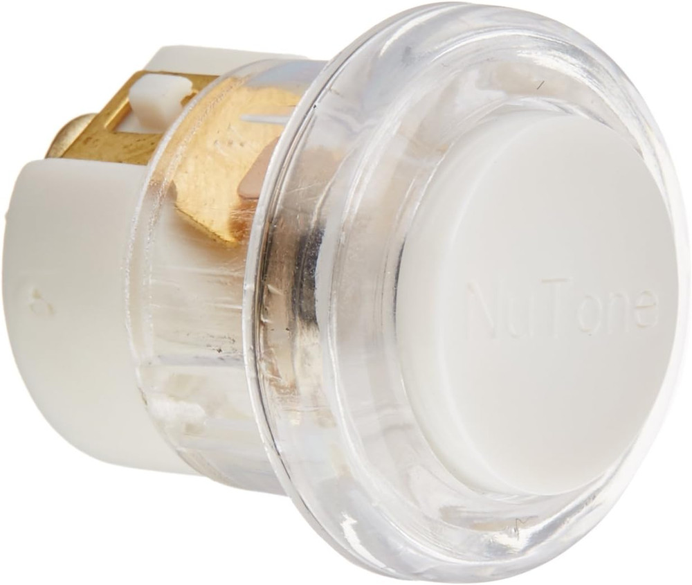 Lighted Circle Pushbutton Doorbell Kit, 0.81" Diameter, Clear and White