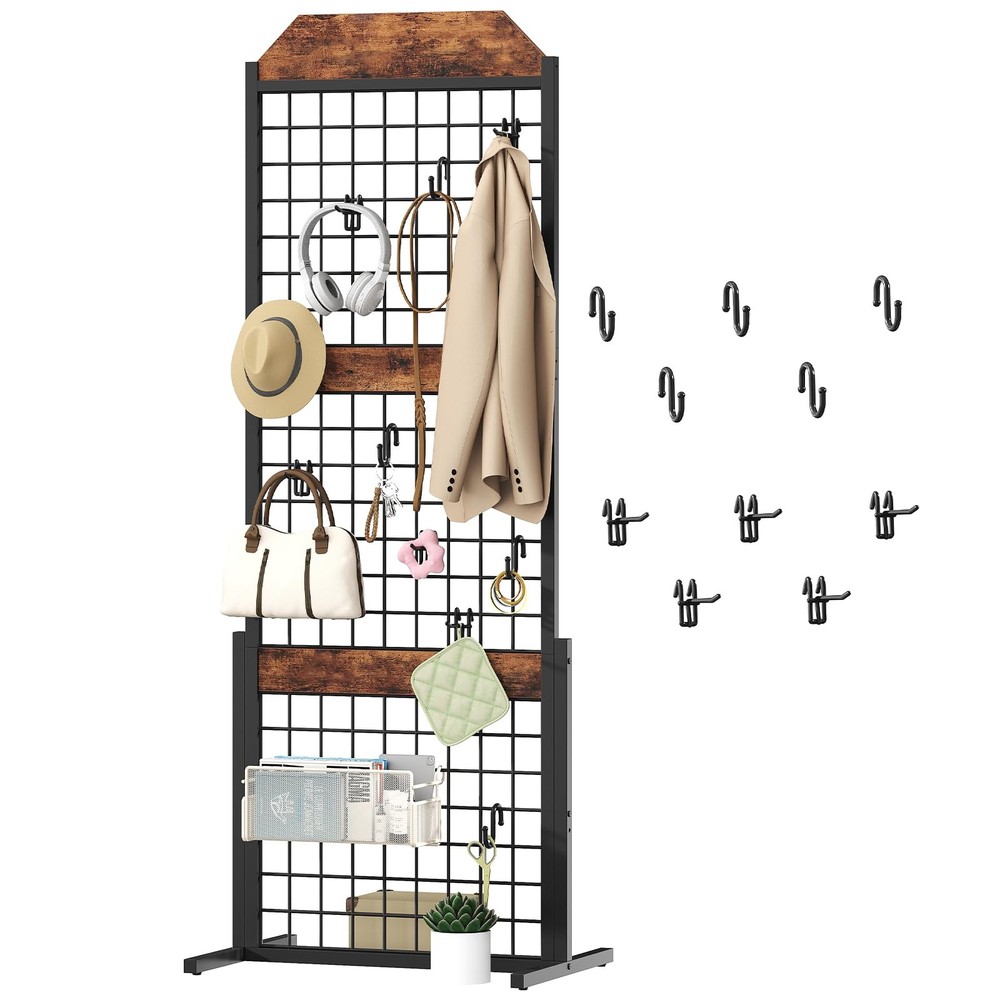 Grid Wall Panel 1.7' x 5.6' Ft Grid Display Rack, Gridwall Panel Display Stan...