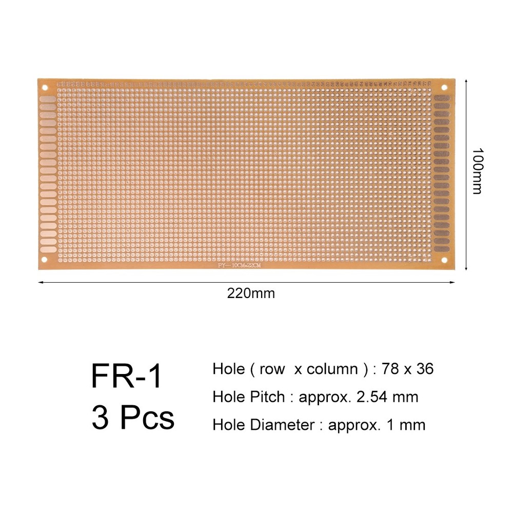 10x22cm Single Side Universal PCB Board for DIY Welding 3pcs