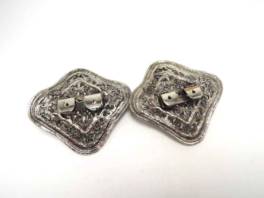 Silver Tone Curved Shoe Clips, c1960s