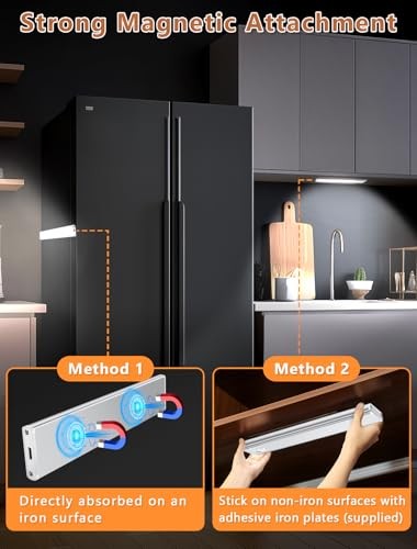 Under Cabinet Motion Sensor Lighting: 8 Inch Dimmable 8 inch White 4 Pack