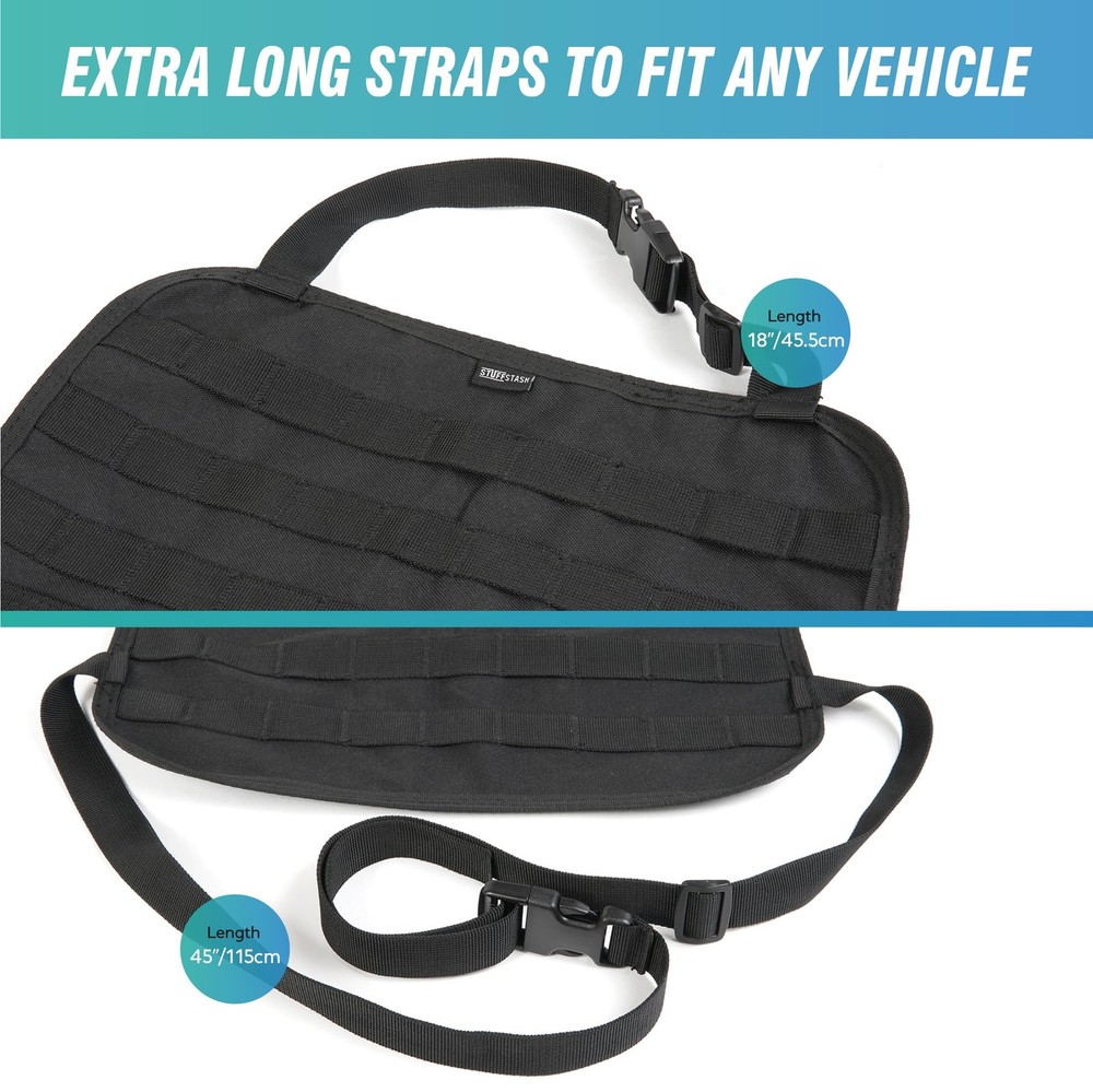 Tactical Seat Back Organizer Vehicle Molle Panel Black