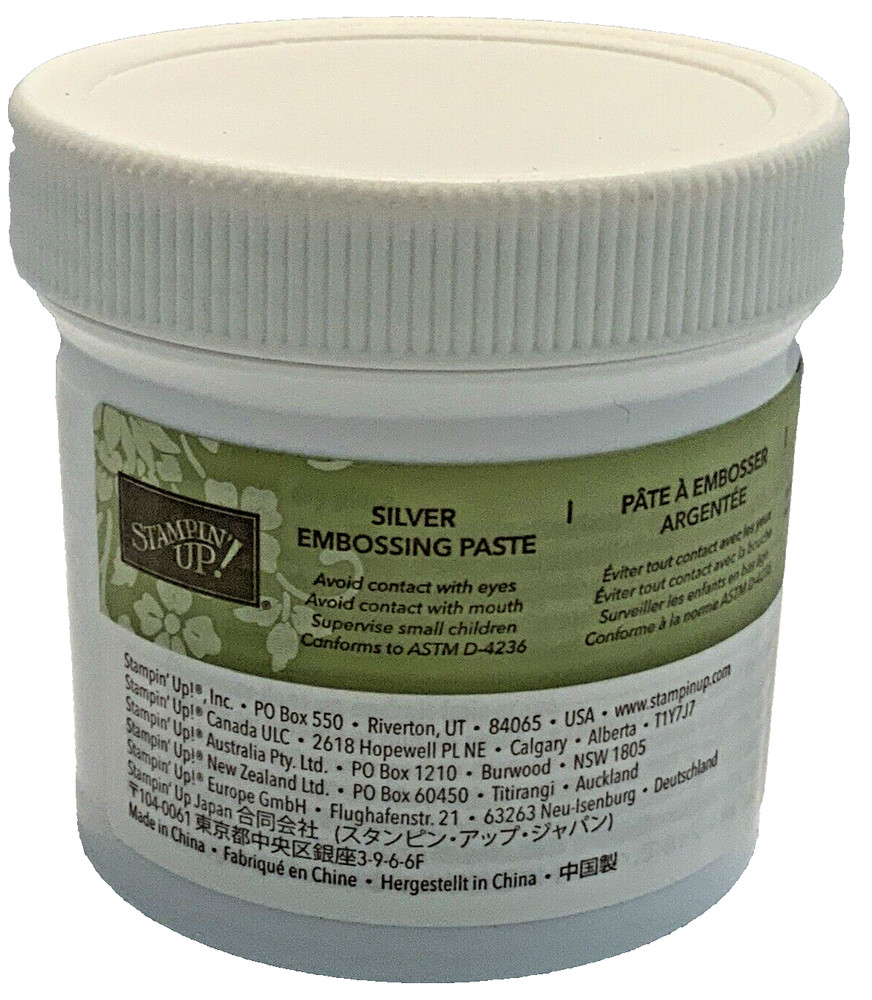 Stampin Up SILVER EMBOSSING PASTE 4 oz Jar SEALED Add Texture to Projects