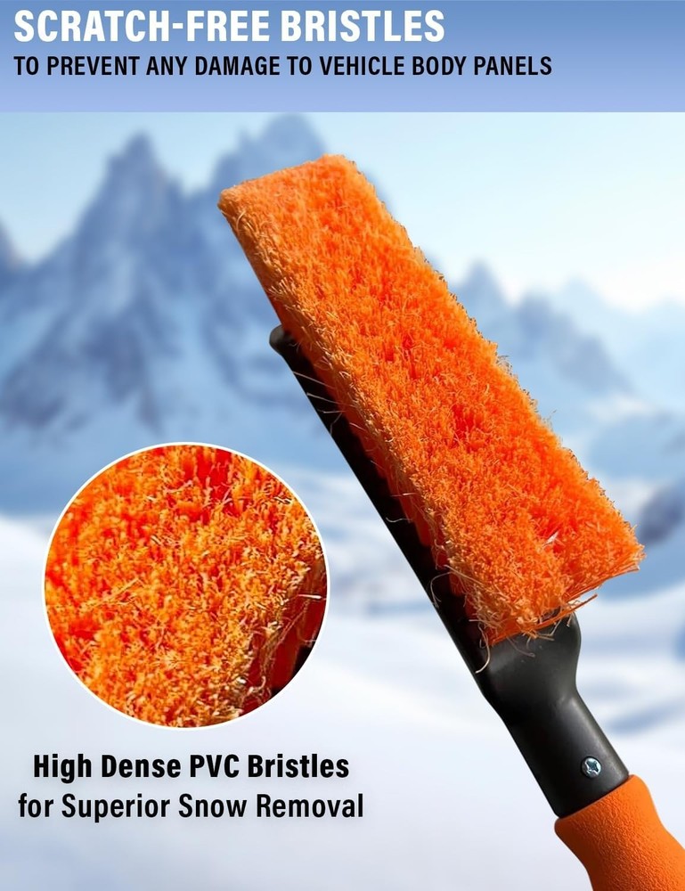 Efficient 17" Snow Brush and Ice Scraper - Designed for Optimal Winter Drive