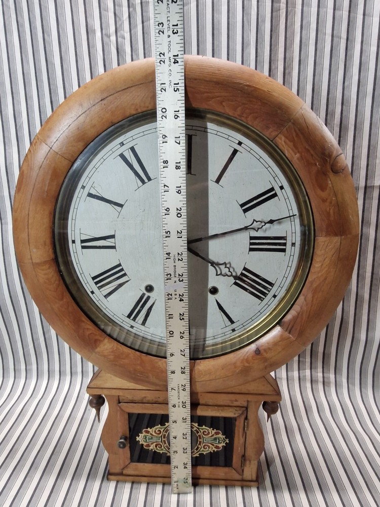 Antique Drop Dial Wood Wall Clock